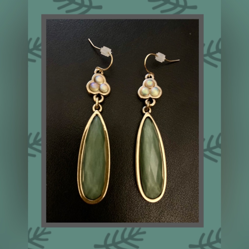 Premier Gold and Sage Drop Earrings